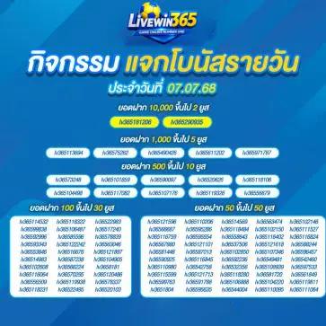 กิจกรรมแจกโบนัสรายวัน